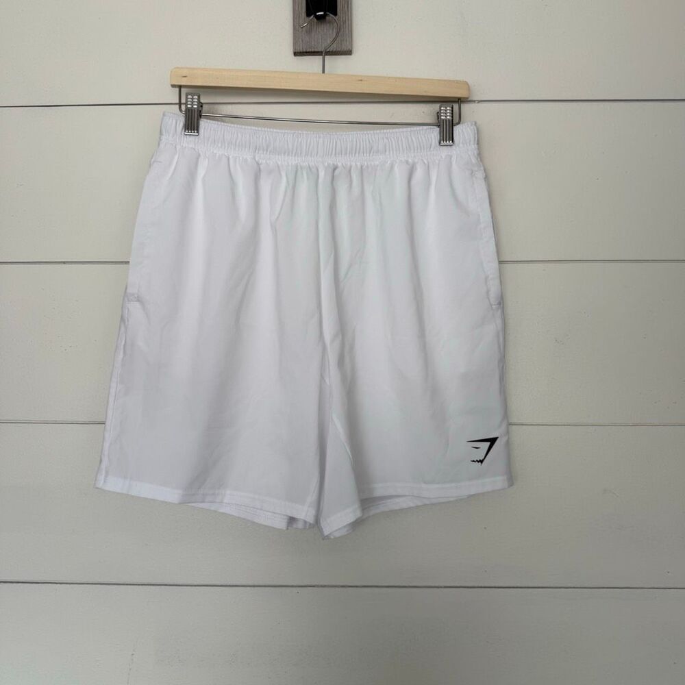 Gymshark Men’s Large White Workout Shorts Athletic Athleisure